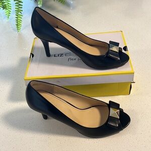 Newer – Inbox, worn once or twice. Liz Claiborne high heels black open toed shoe